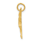 14K Gold Ballerina Charm with Polished Finish and Textured Details