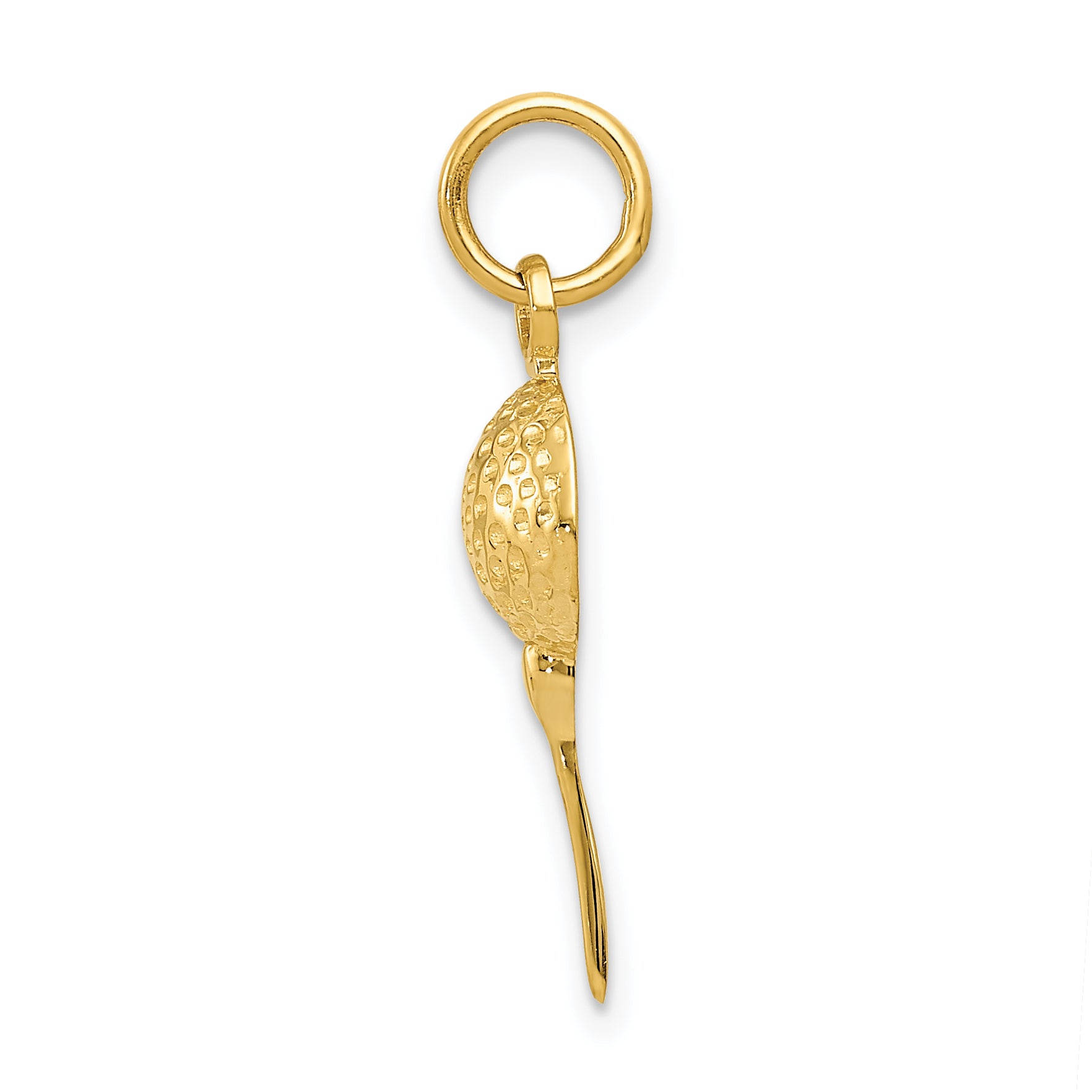 14K Gold Polished Golf Ball Charm with Textured Finish Elegant and Themed Secondary image
