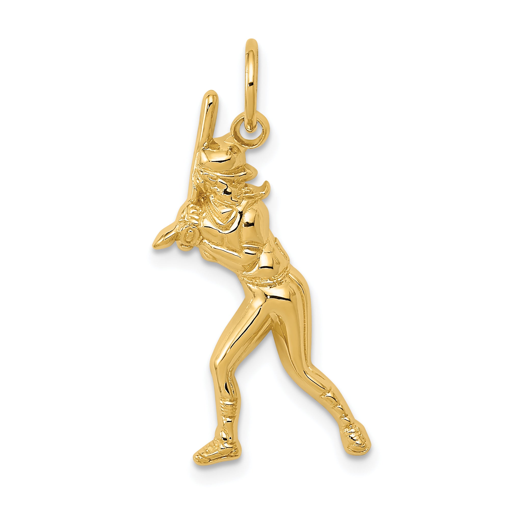 14k Female Baseball Batter Charm Main image