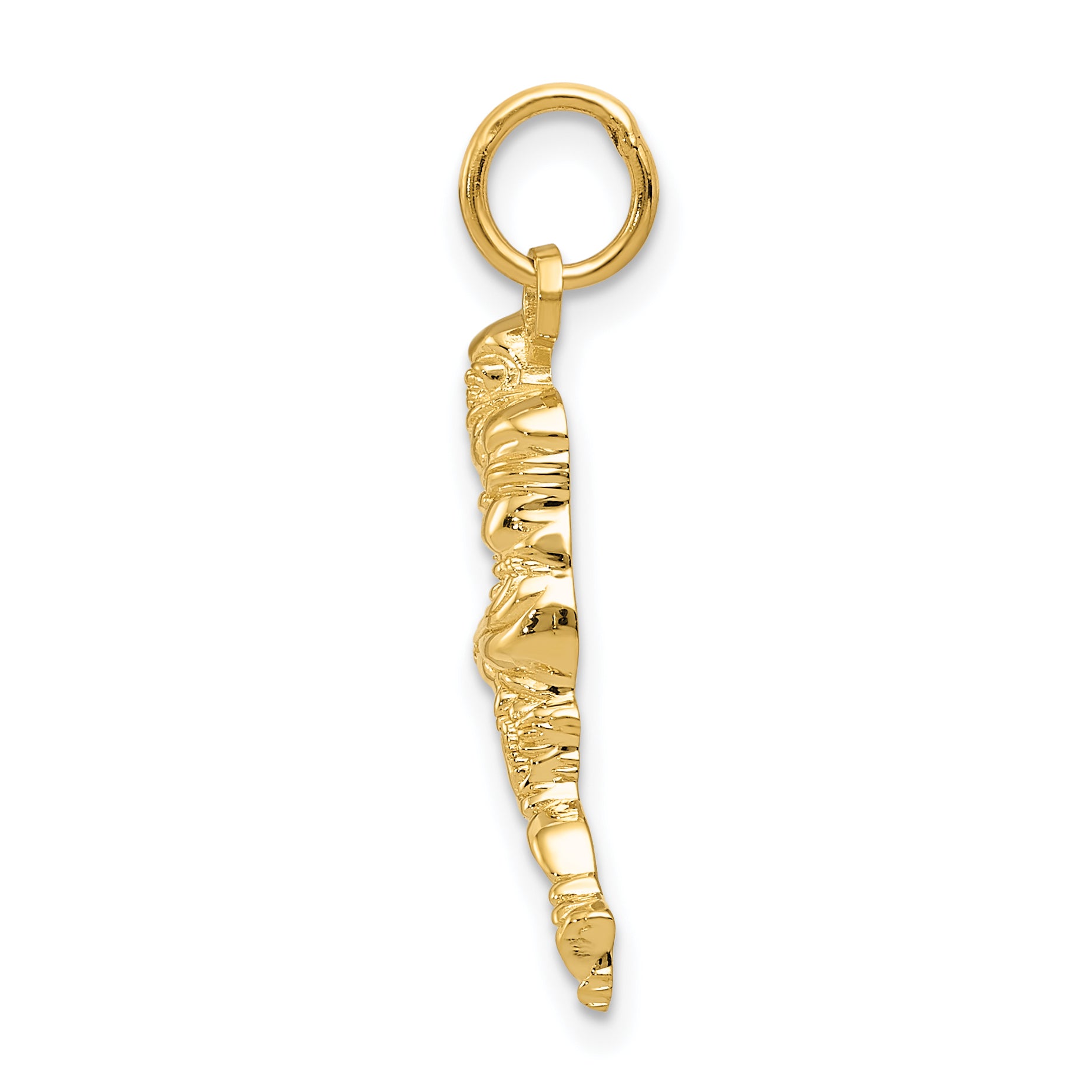 14K Gold Football Player Charm with Polished Finish and Textured Detail Secondary image