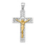 14k Two-tone Crucifix Pendant