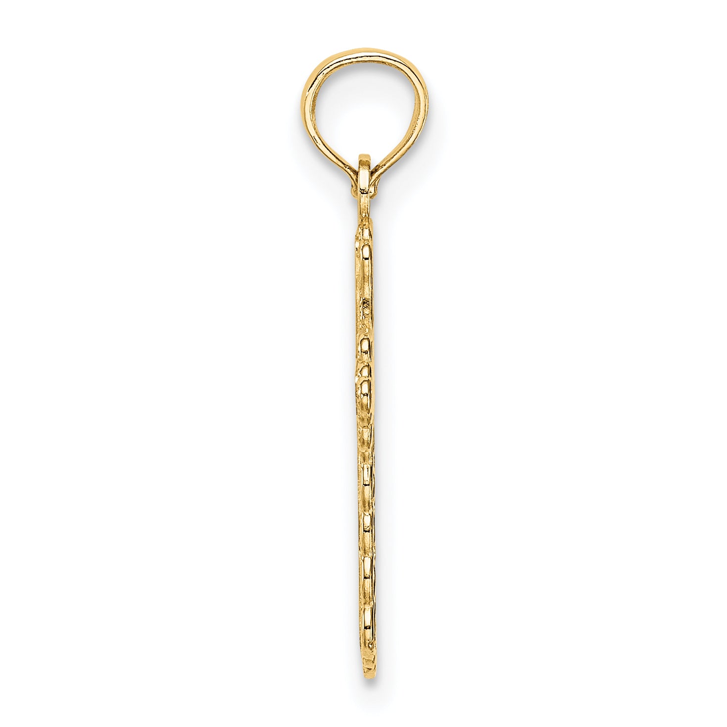 14K Gold Budded Cross Charm Solid Casted Pendant Elegant Religious Design Secondary image