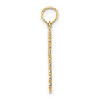 14K Gold Budded Cross Charm Solid Casted Pendant Elegant Religious Design
