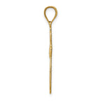 14K Gold Budded Cross Pendant with Reversible Design  32mm Elegant Charm