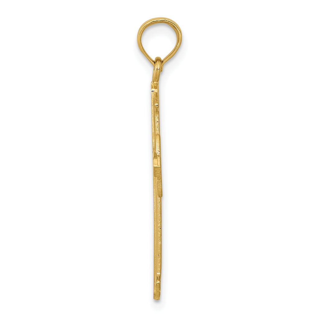 14K Gold Passion Cross Pendant with Solid Casted Design Elegant Finish