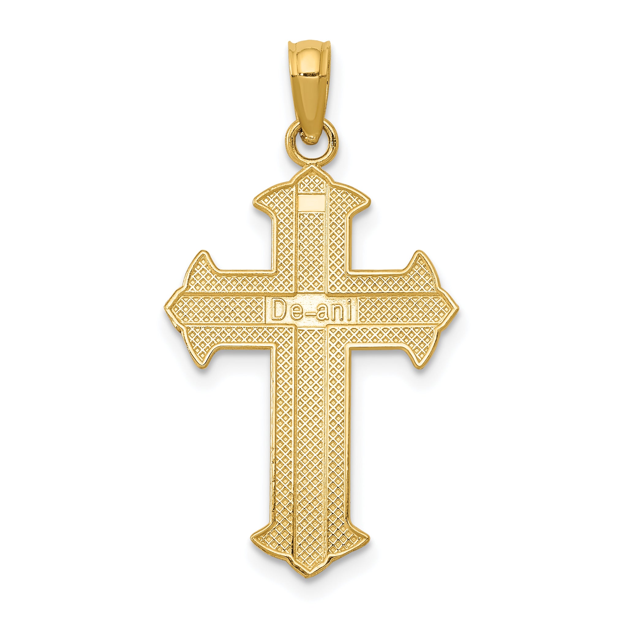 14K Gold Passion Cross Pendant with Solid Casted Design Elegant Finish