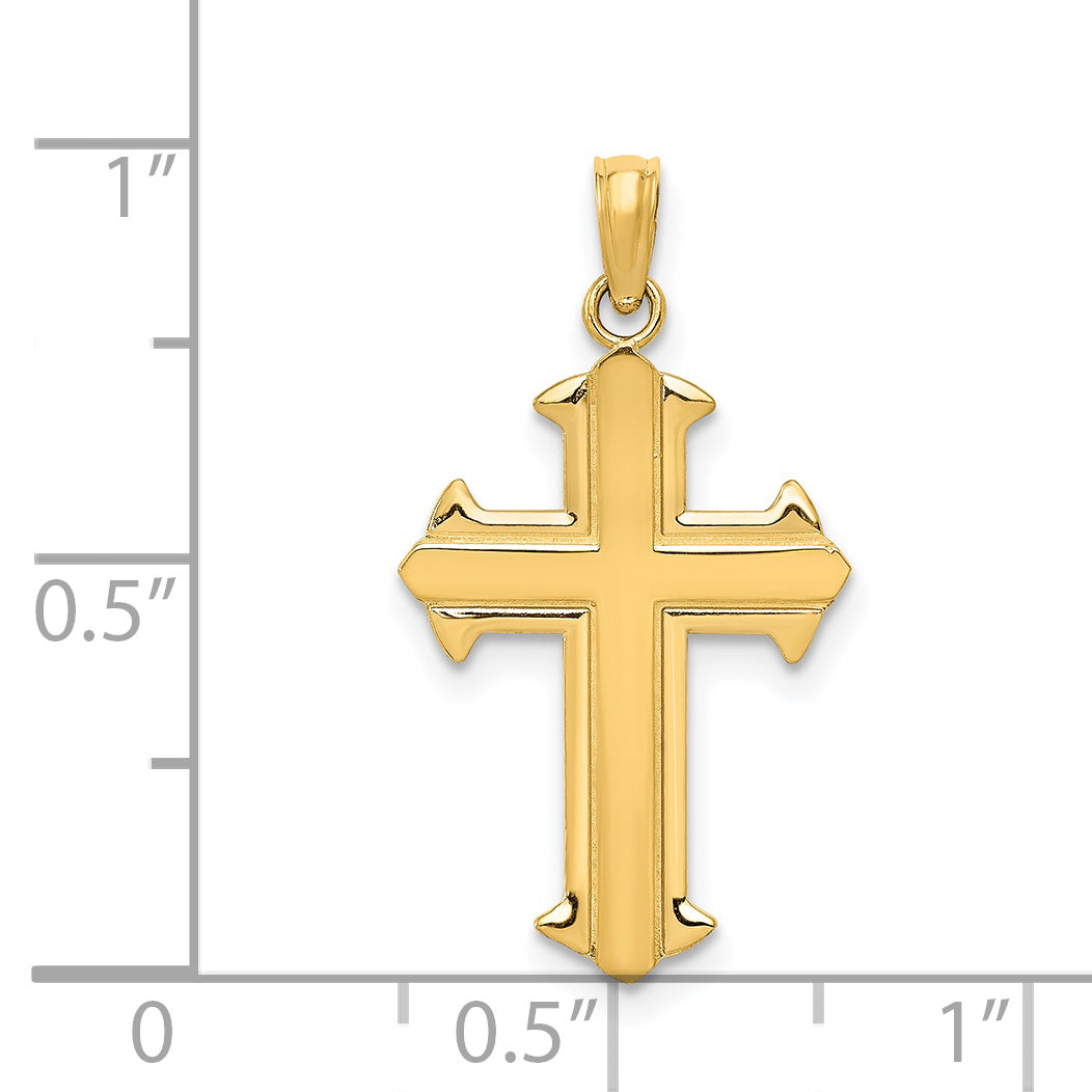 14K Gold Passion Cross Pendant with Solid Casted Design Elegant Finish