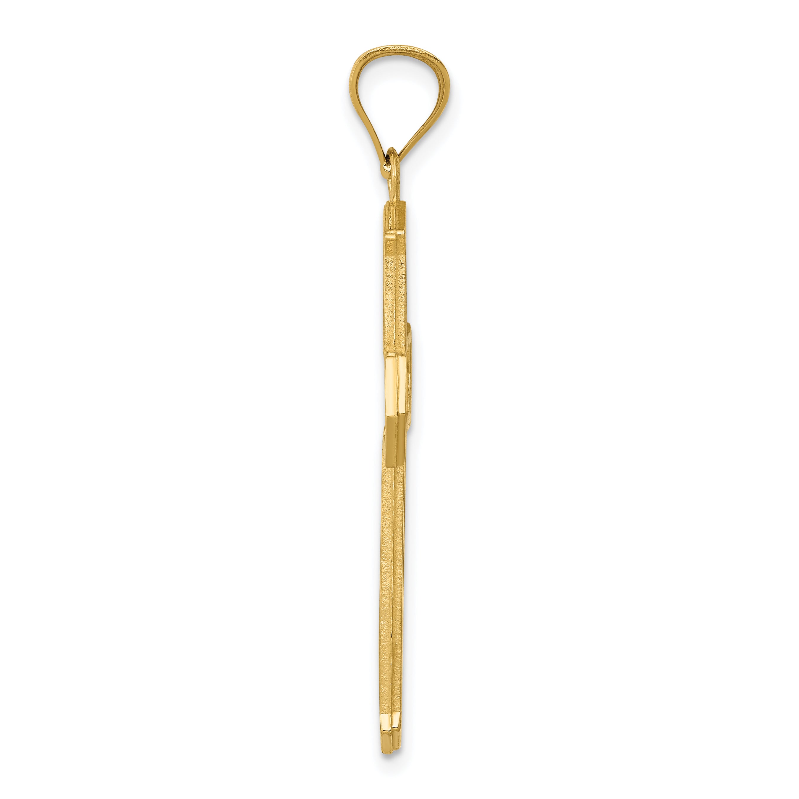 14K Gold Passion Cross Pendant with Solid Cast Design
