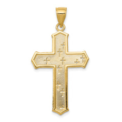 14K Gold Passion Cross Pendant with Solid Cast Design