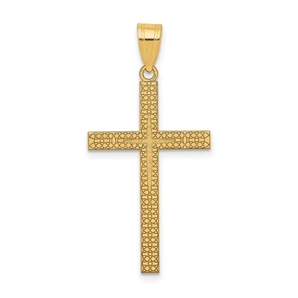 14K Diamond-cut Latin Cross Pendant