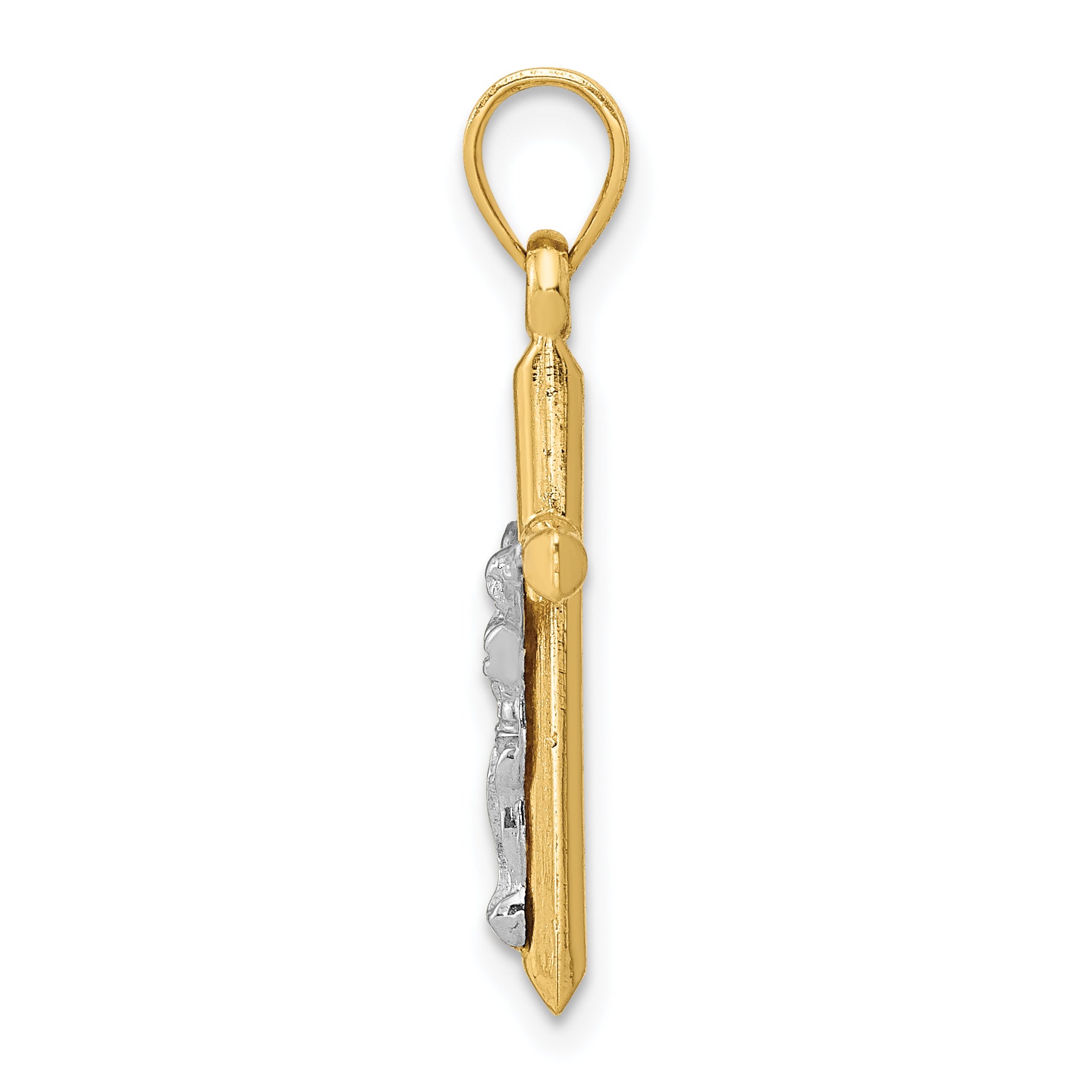 14K Two-Tone Gold Crucifix Charm with Polished Finish  Elegant Design Secondary image