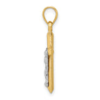 14K Two-Tone Gold Crucifix Charm with Polished Finish  Elegant Design