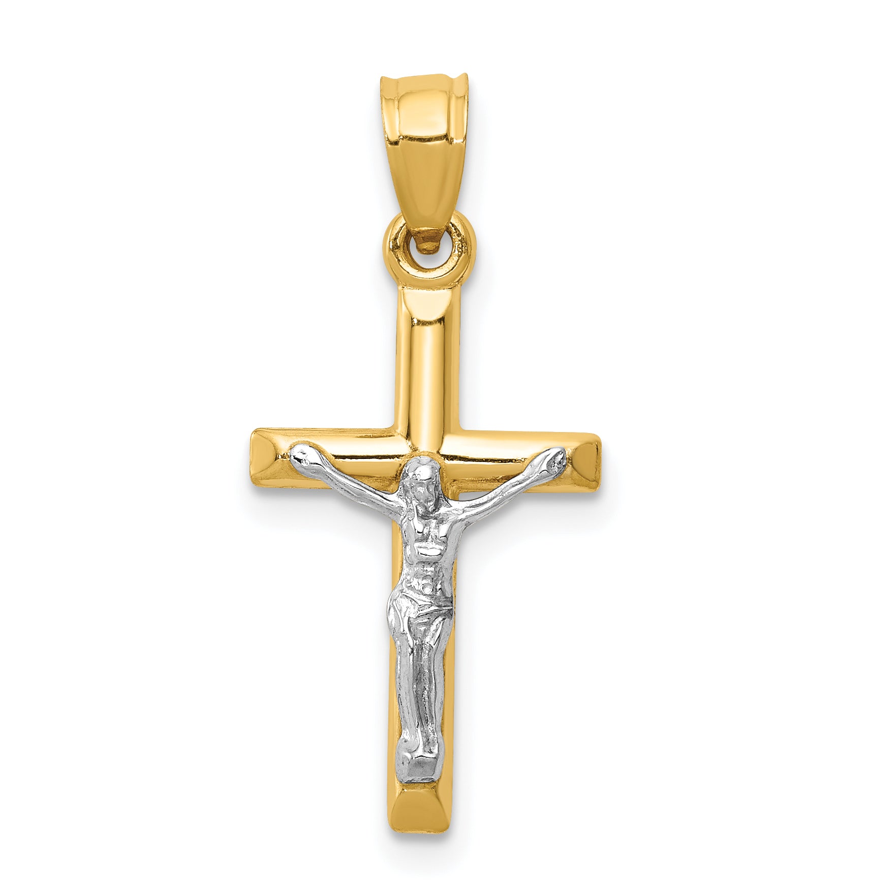 14k Two-tone Hollow Crucifix Charm Main image