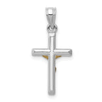 14K Two-Tone Gold Polished Crucifix Charm 26mm Elegant Religious Pendant