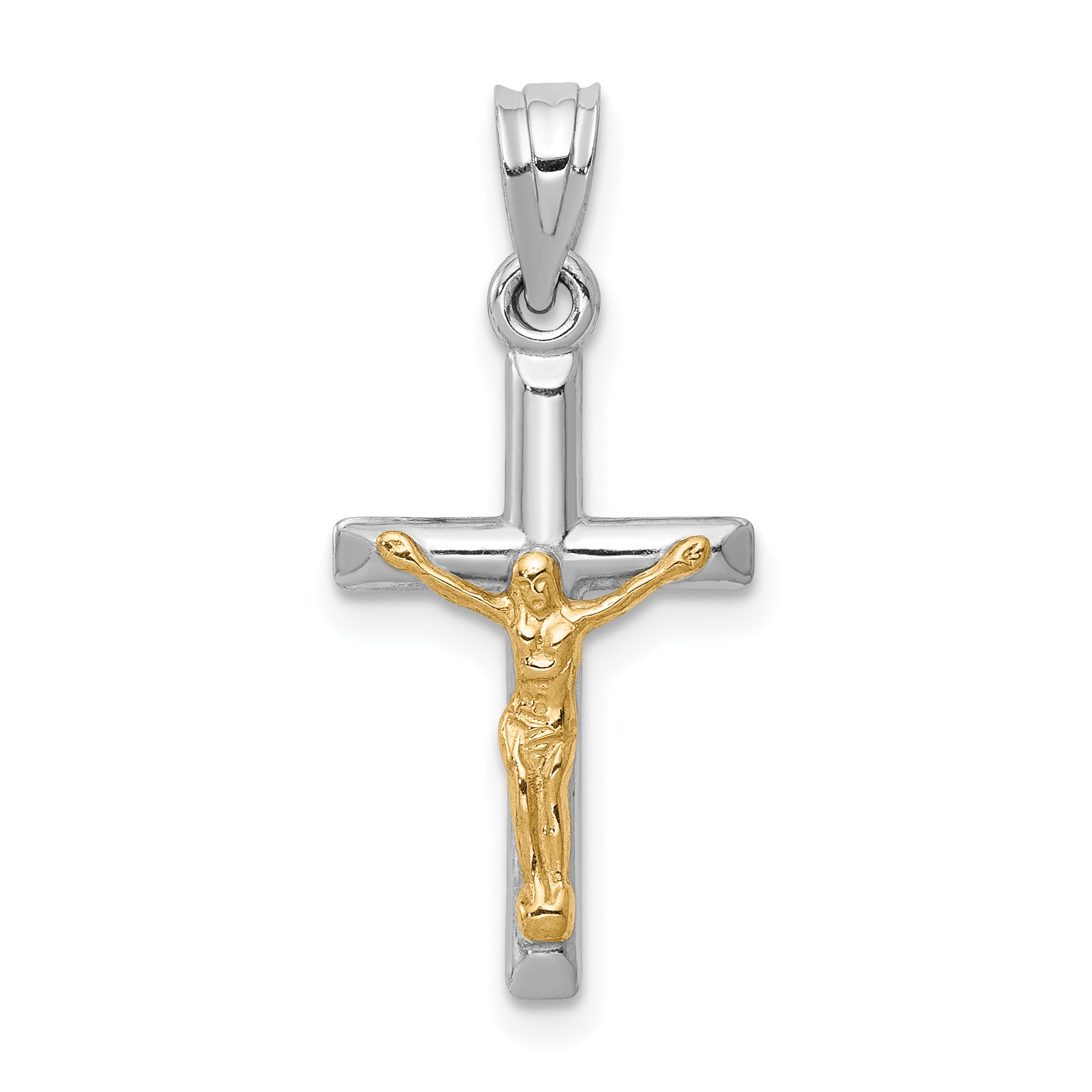 14k Two-tone Hollow Crucifix Charm Main image