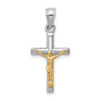 14k Two-tone Hollow Crucifix Charm