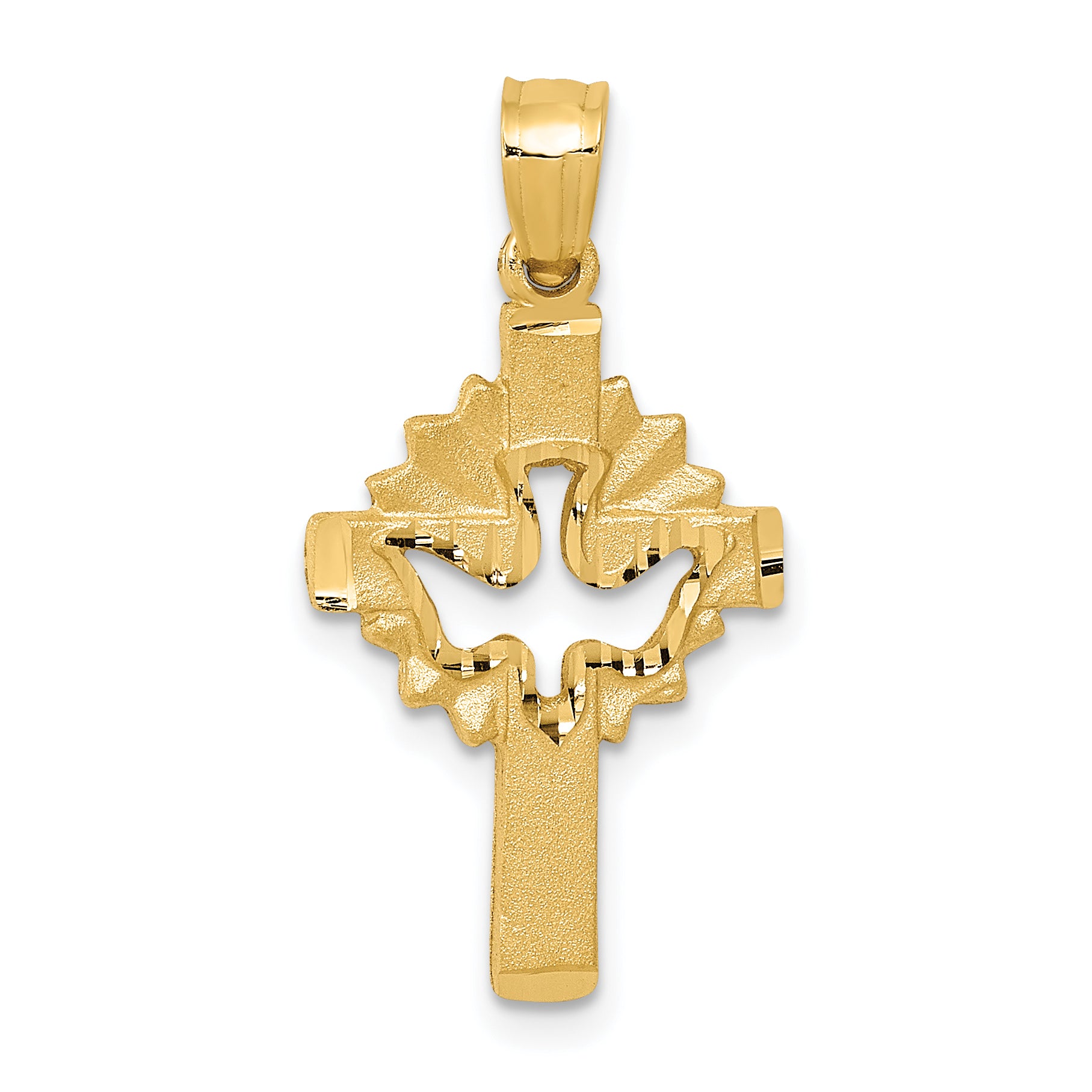 14k Dove Cross Charm Main image