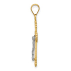 14K Two-Tone Gold Crucifix Pendant with Diamond-Cut Detailing  Elegant and Timeless