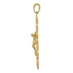 14K Gold Crucifix Pendant Solid Casted Design Elegant Religious Charm
