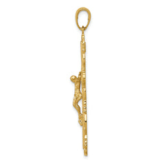 14K Gold Crucifix Pendant Solid Casted Design Elegant Religious Charm