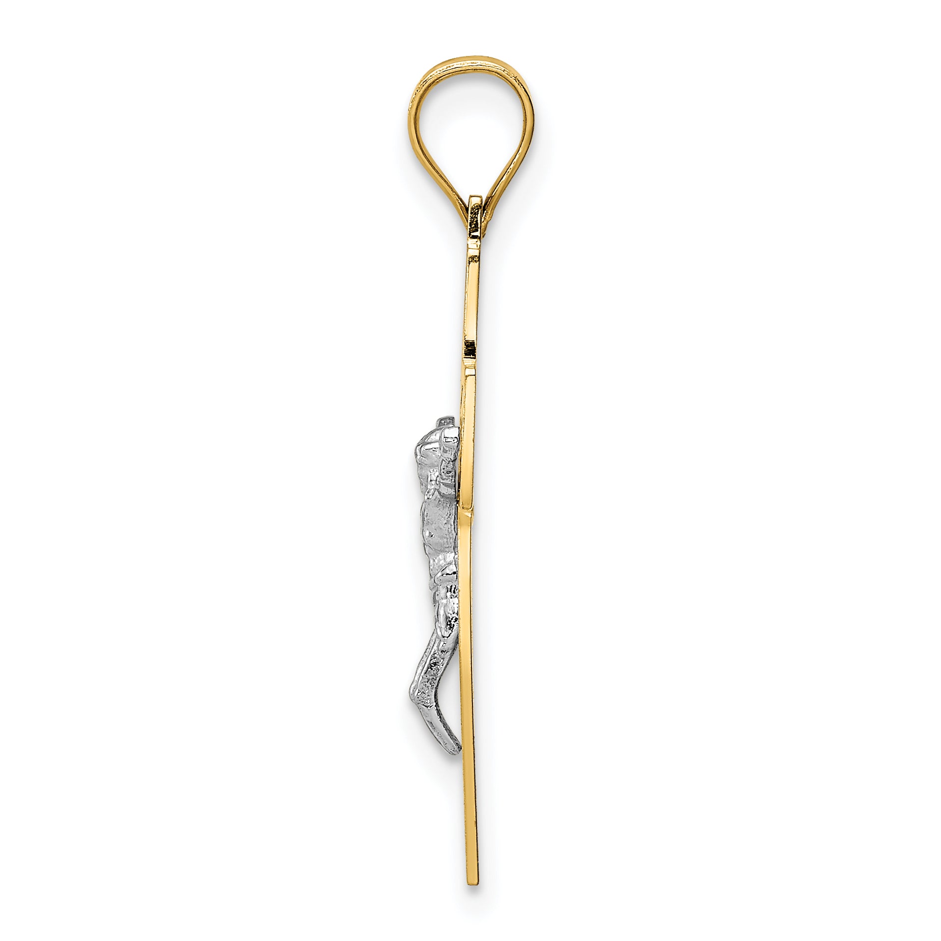 14K Two-Tone Gold Crucifix Pendant with Polished Finish Secondary image