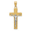 14K Two-tone Diamond-cut Crucifix Pendant
