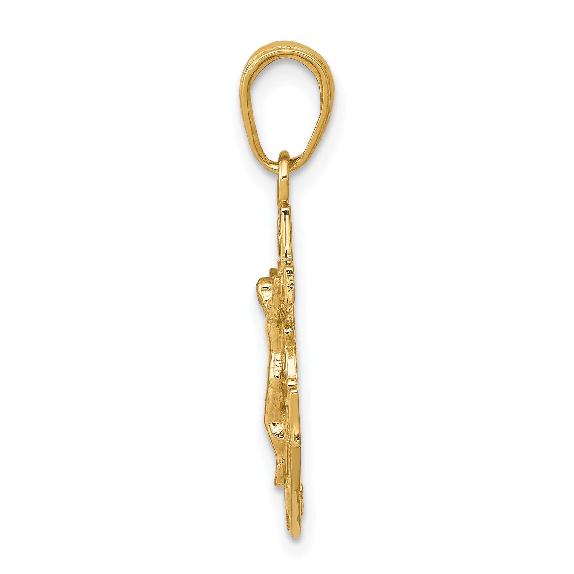 14K Gold Mariners Crucifix Pendant Solid Casted Unisex Elegant Design