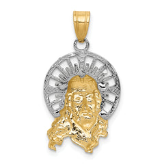 14K Tri-Color Gold Christ Charm with Diamond-Cut Detailing  Elegant Religious Pendant