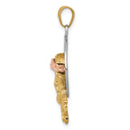14K Tri-color Diamond-cut Christ Charm