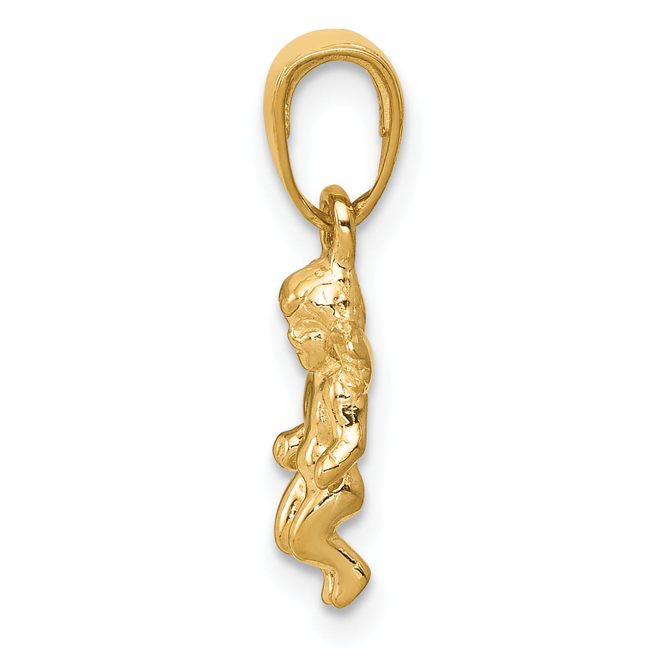 14K Gold 3D Guardian Angel Pendant Solid Cast, Elegant Design Secondary image