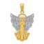 14k w/Rhodium Filigree Angel Pendant