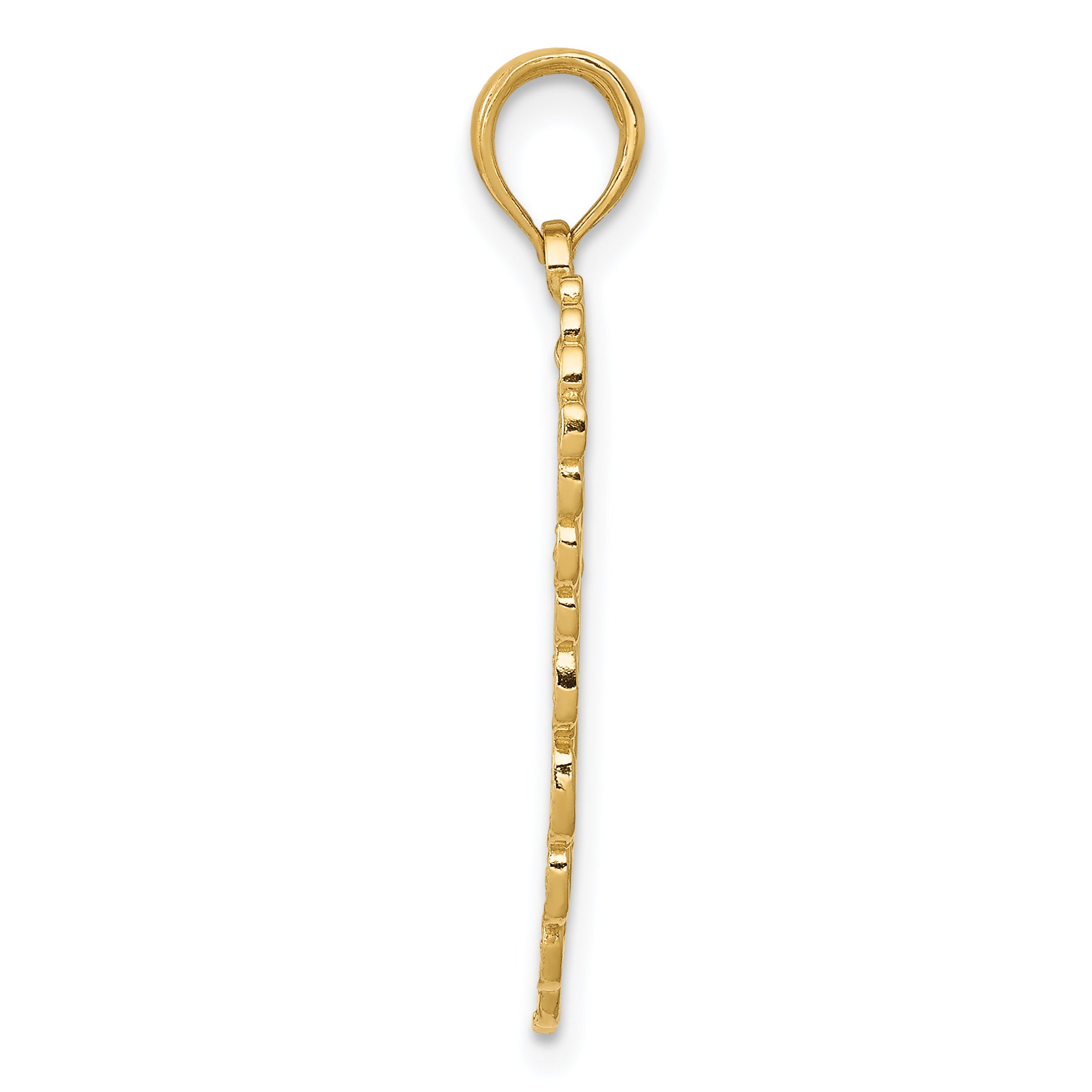14K Gold Angel Wing Pendant with Solid Cast Design  Elegant & Timeless Charm