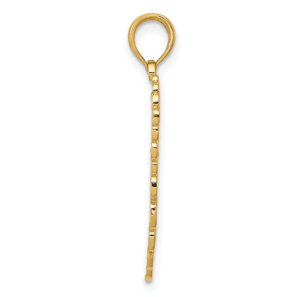 14K Gold Angel Wing Pendant with Solid Cast Design  Elegant & Timeless Charm