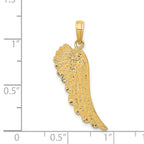 14K Gold Angel Wing Pendant with Solid Cast Design  Elegant & Timeless Charm
