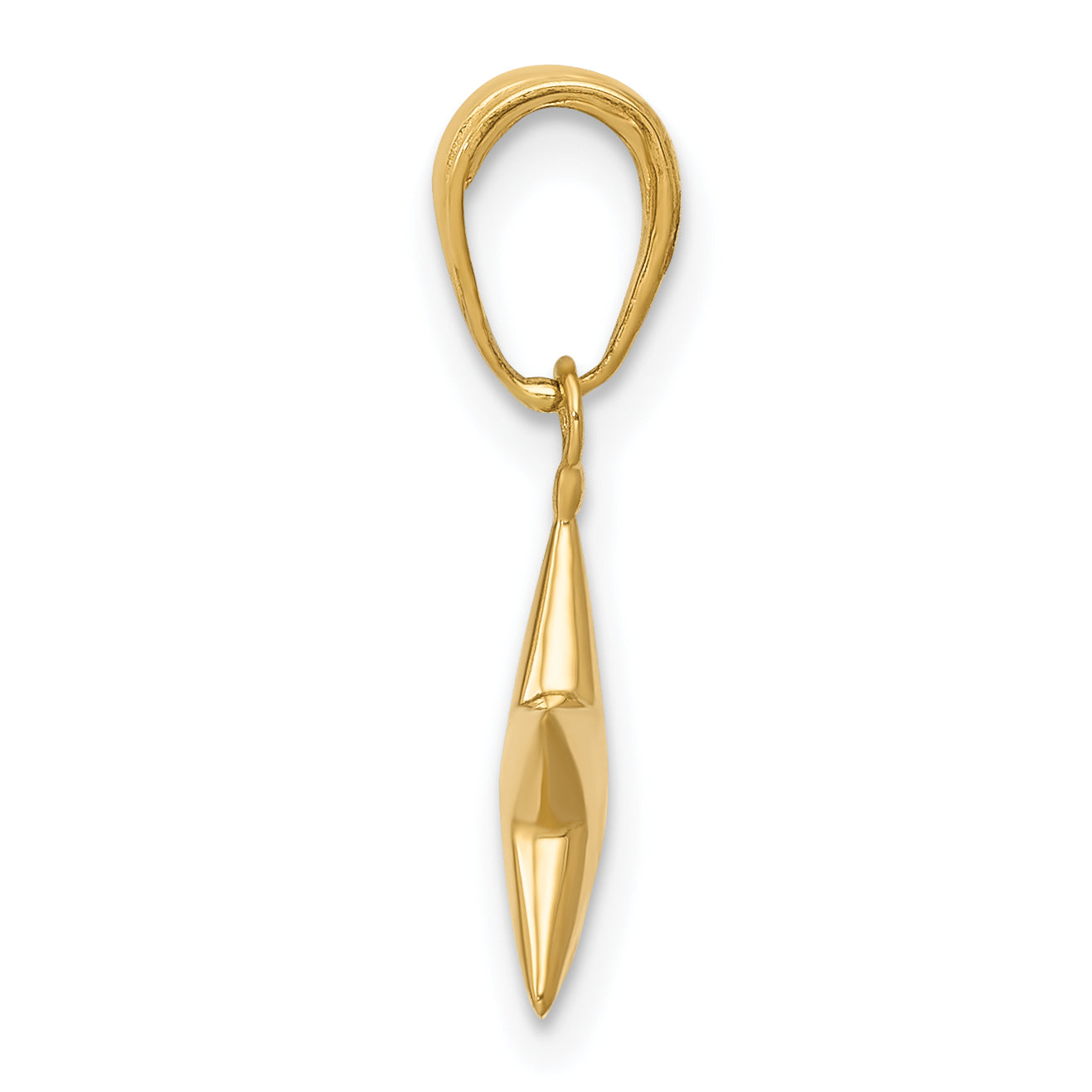 14K Gold Polished 3D Star Charm for Men  Solid, Elegant Design Secondary image