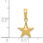 14K Gold Polished 3D Star Charm for Men  Solid, Elegant Design