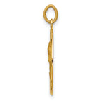 14K Gold Our Lady of Sorrows Medal Pendant Polished Solid Design