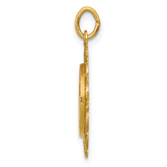 14K Gold Our Lady of Sorrows Medal Pendant, Polished & Solid