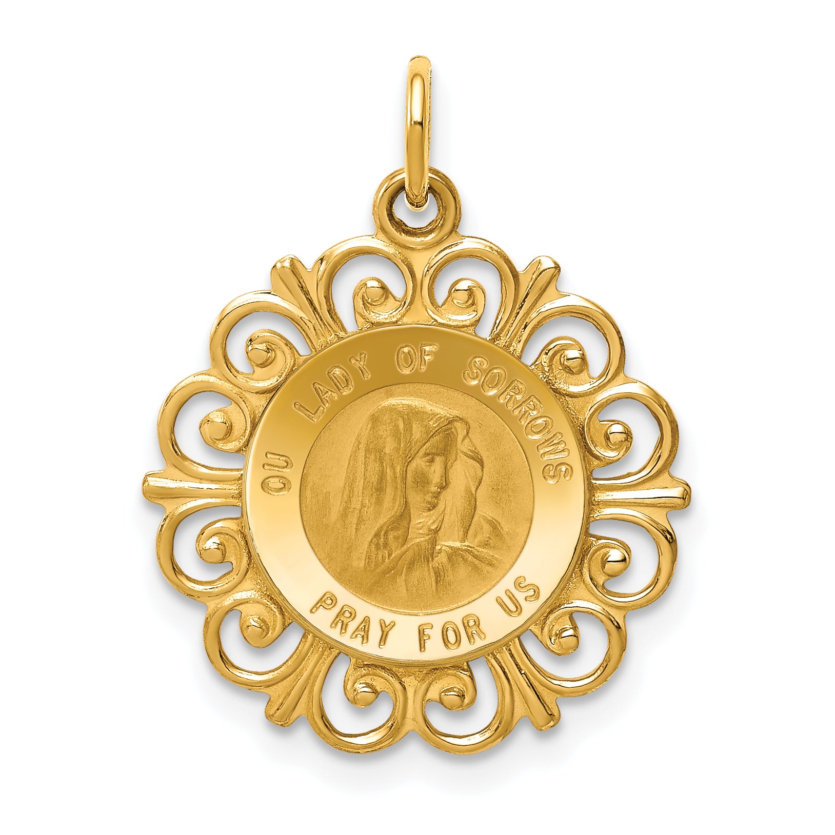 14k Our Lady of Sorrows Medal Pendant Main image
