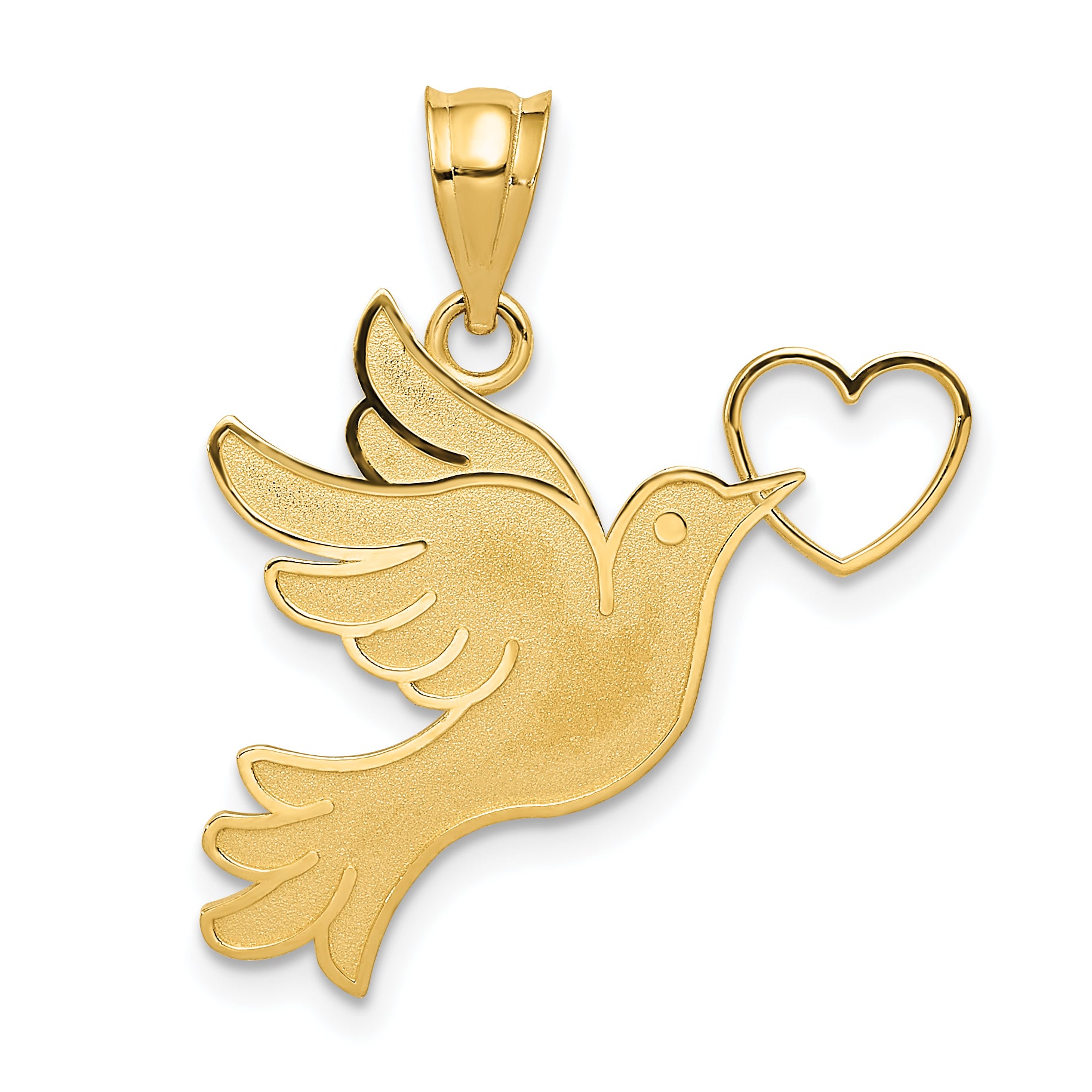 14K Dove w/Heart Pendant