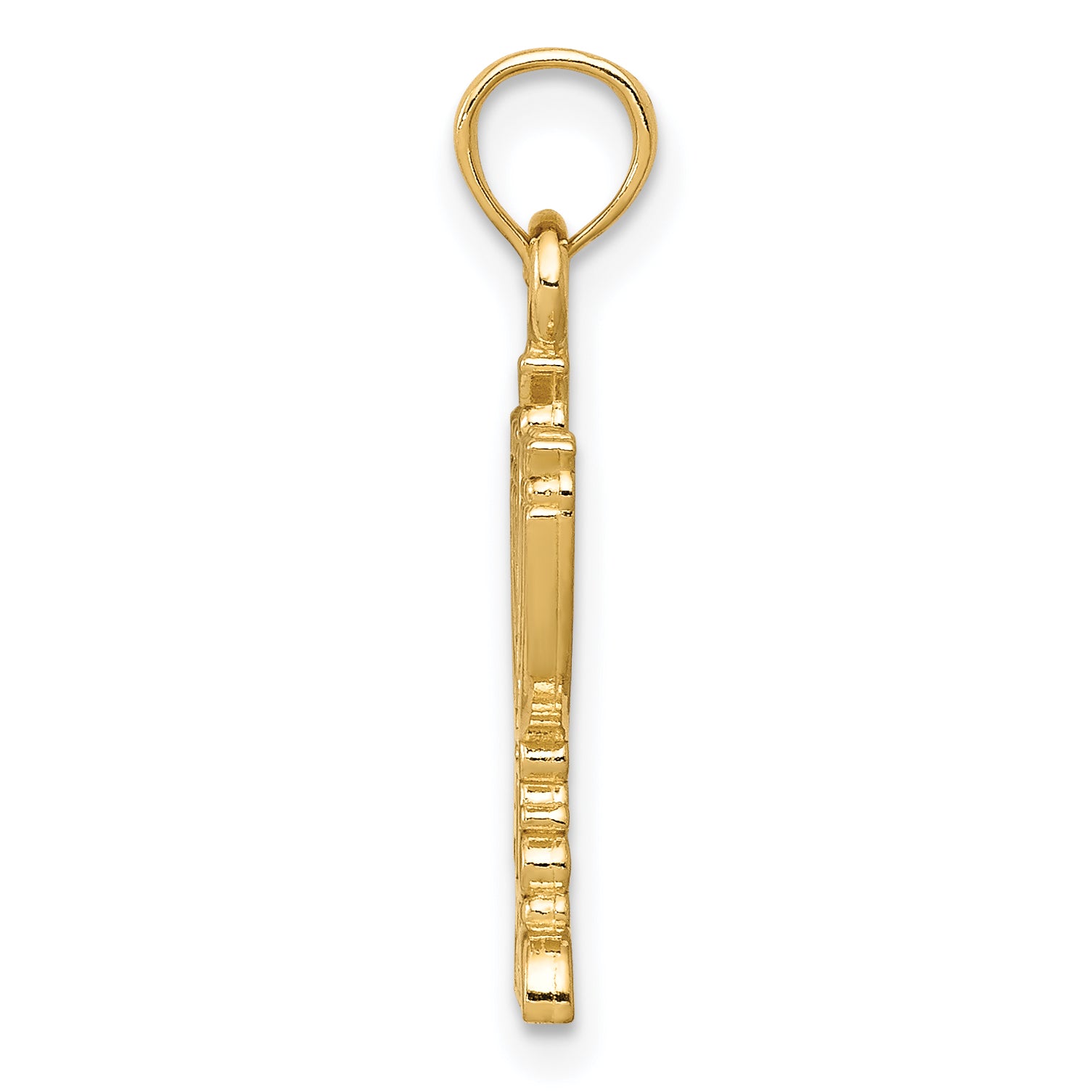 14K Gold Menorah Pendant with Polished Finish Elegant Solid Design