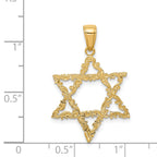 14K Gold Star of David Pendant Solid Casted Design by Sophia Jewelers