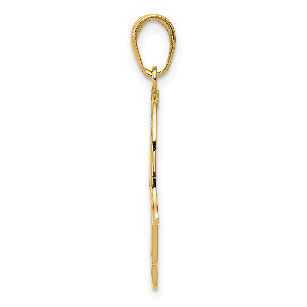 14K Gold Filigree Chamseh Pendant with Intricate Cast Design  Elegant and Timeless