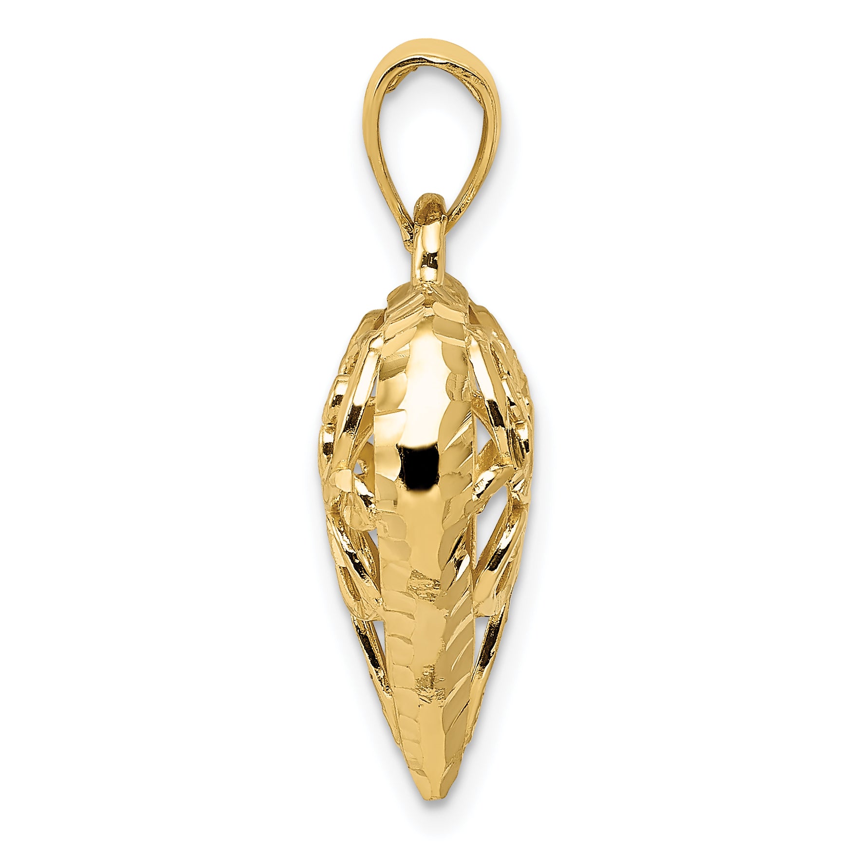 14K Gold Polished Filigree 3D Puffed Heart Pendant by Sophia Jewelers Secondary image
