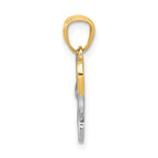 14K Gold and Rhodium LOVE Pendant with Polished Finish Elegant Gift Idea