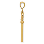 14K Gold Key to My Heart Charm with Polished 3D Design