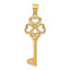 14K Polished 3D Hearts KEY TO MY HEART Key Charm