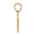 14K Polished and Textured I HEART YOU Charm