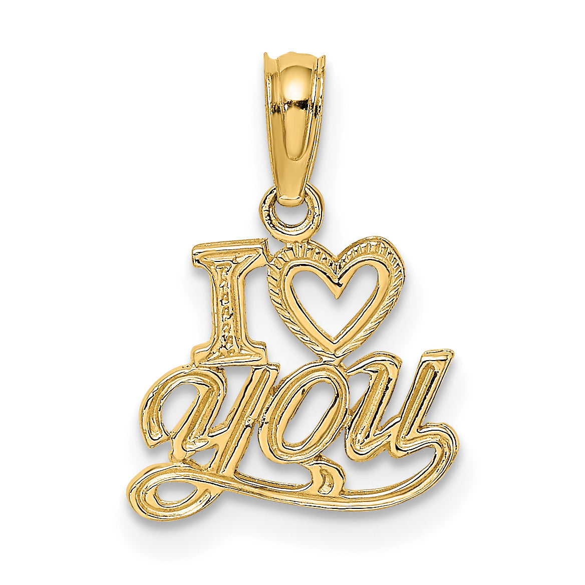 14K Polished and Textured I HEART YOU Charm Main image