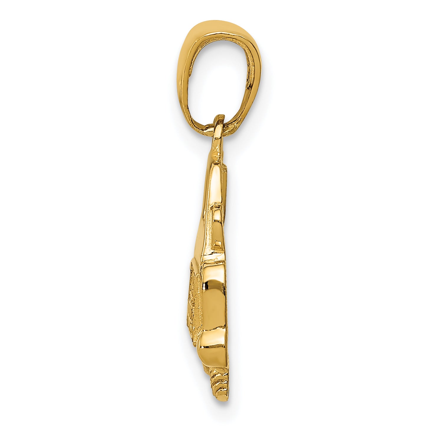 14K Gold Just Married Pendant with Polished and Textured Finish
